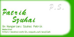 patrik szuhai business card